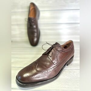 Polo Ralph Lauren Brown WINGTIP Oxford Dress Shoes Made In ITALY 10 D NICE!!!